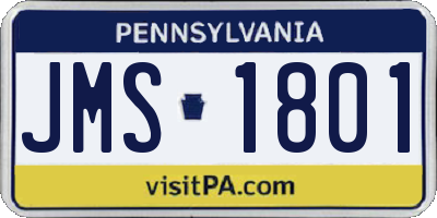 PA license plate JMS1801
