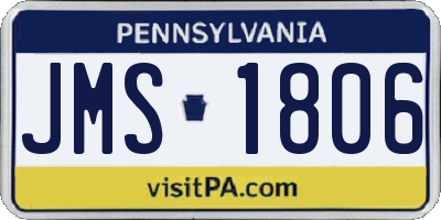 PA license plate JMS1806