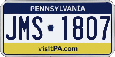 PA license plate JMS1807