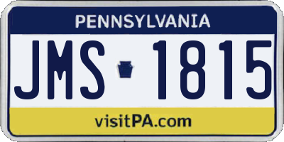 PA license plate JMS1815