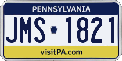 PA license plate JMS1821