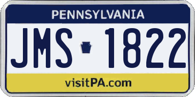 PA license plate JMS1822