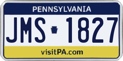 PA license plate JMS1827