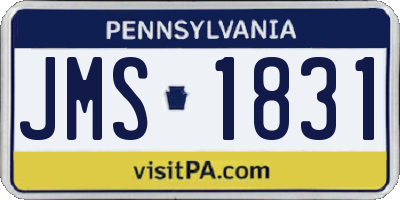 PA license plate JMS1831