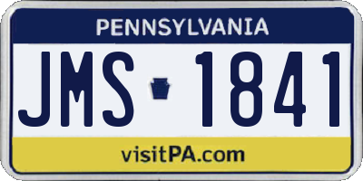 PA license plate JMS1841