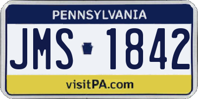 PA license plate JMS1842