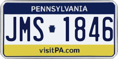 PA license plate JMS1846