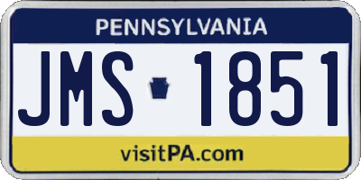 PA license plate JMS1851