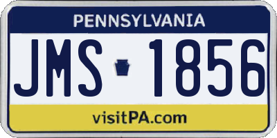 PA license plate JMS1856