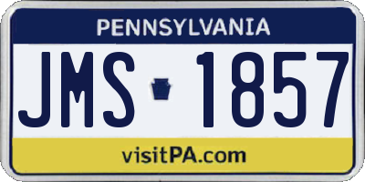 PA license plate JMS1857