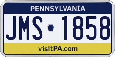 PA license plate JMS1858