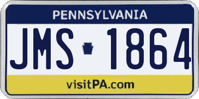 PA license plate JMS1864
