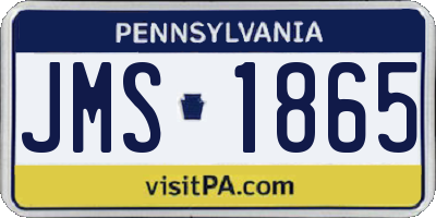 PA license plate JMS1865