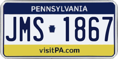 PA license plate JMS1867