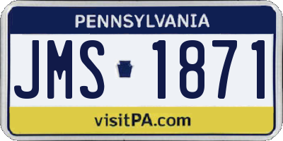 PA license plate JMS1871