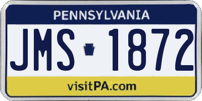 PA license plate JMS1872