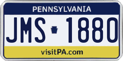 PA license plate JMS1880