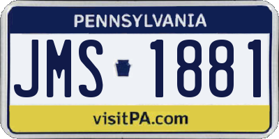 PA license plate JMS1881