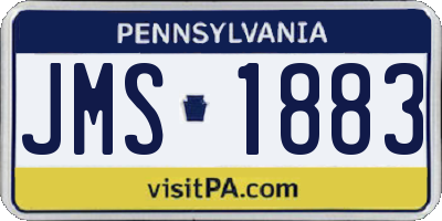 PA license plate JMS1883
