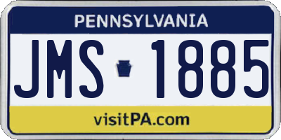 PA license plate JMS1885