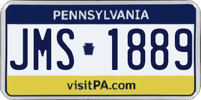 PA license plate JMS1889
