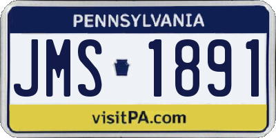 PA license plate JMS1891