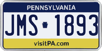 PA license plate JMS1893