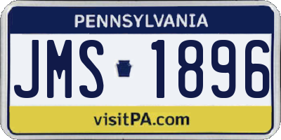PA license plate JMS1896