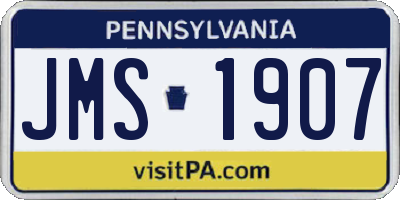PA license plate JMS1907