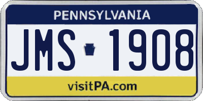 PA license plate JMS1908