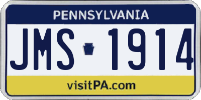 PA license plate JMS1914