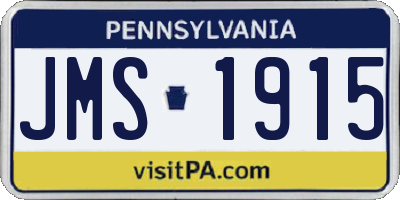 PA license plate JMS1915