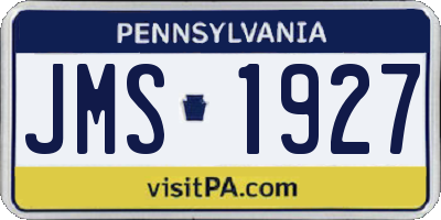 PA license plate JMS1927