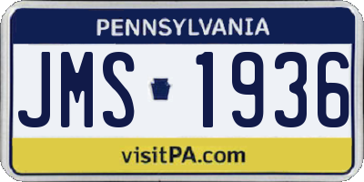 PA license plate JMS1936