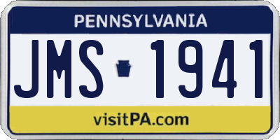 PA license plate JMS1941
