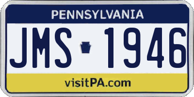 PA license plate JMS1946