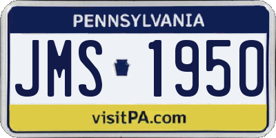 PA license plate JMS1950