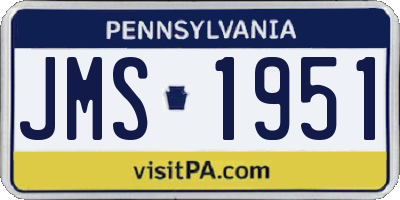 PA license plate JMS1951