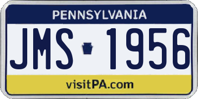 PA license plate JMS1956