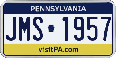 PA license plate JMS1957