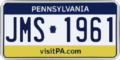 PA license plate JMS1961