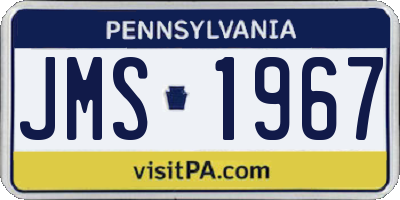 PA license plate JMS1967