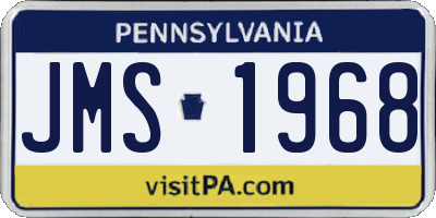 PA license plate JMS1968