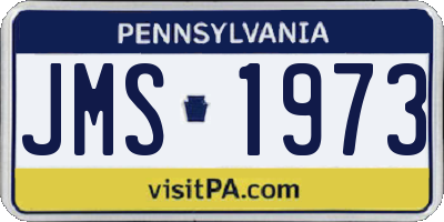 PA license plate JMS1973