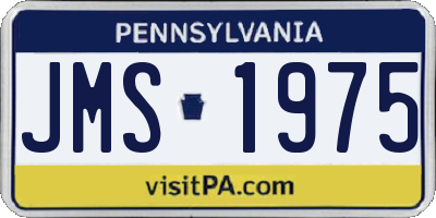 PA license plate JMS1975