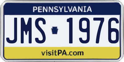 PA license plate JMS1976