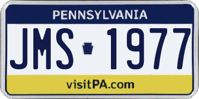PA license plate JMS1977