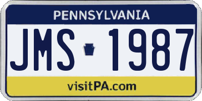 PA license plate JMS1987