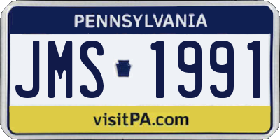 PA license plate JMS1991