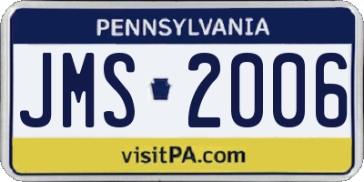 PA license plate JMS2006